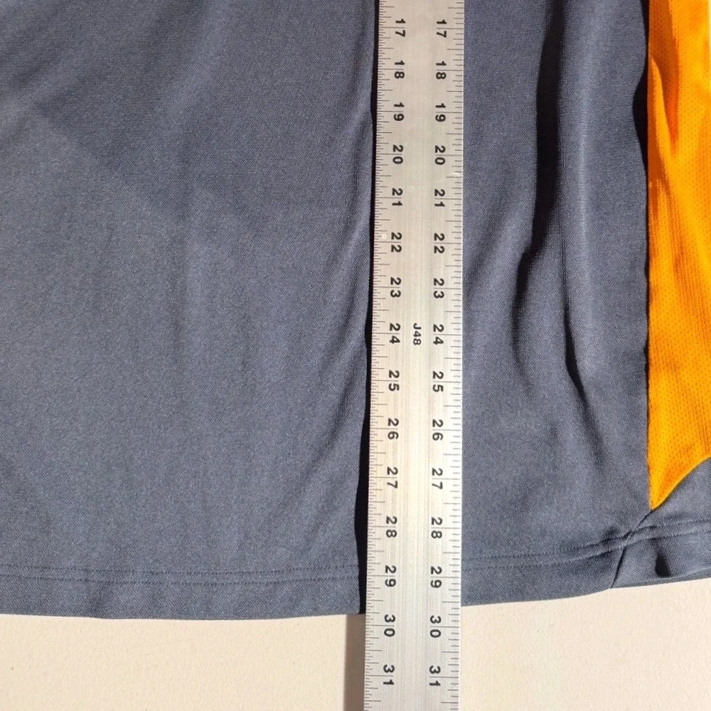 Vintage Adidas Mens 2XL Gray Orange 3-Stripe Polo Shirt Athletic Golf Tennis